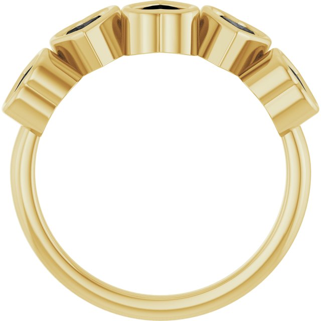 Heart Black Onyx Stackable Ring in Gold and Platinum