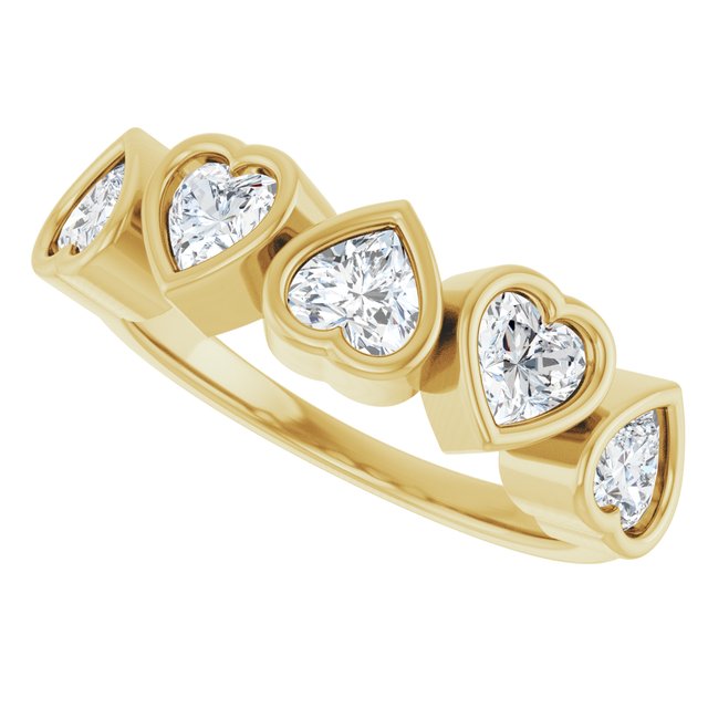Heart White Sapphire Stackable Ring in Gold and Platinum