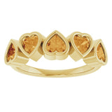 Heart Citrine Stackable Ring in Gold and Platinum
