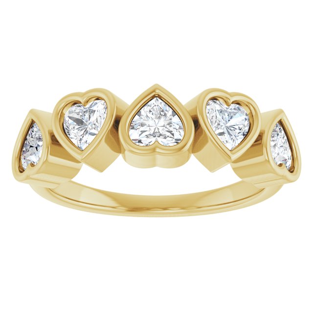 Heart White Sapphire Stackable Ring in Gold and Platinum