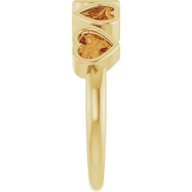 Heart Citrine Stackable Ring in Gold and Platinum