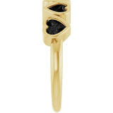 Heart Black Onyx Stackable Ring in Gold and Platinum