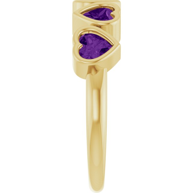 Heart Amethyst Stackable Ring in Gold and Platinum