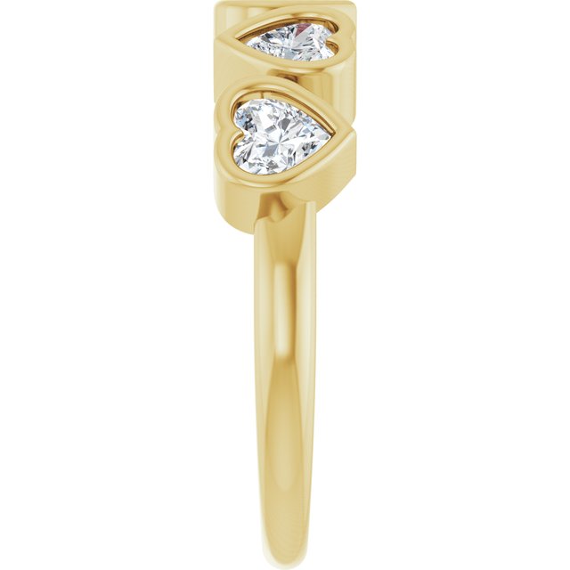 Heart White Sapphire Stackable Ring in Gold and Platinum
