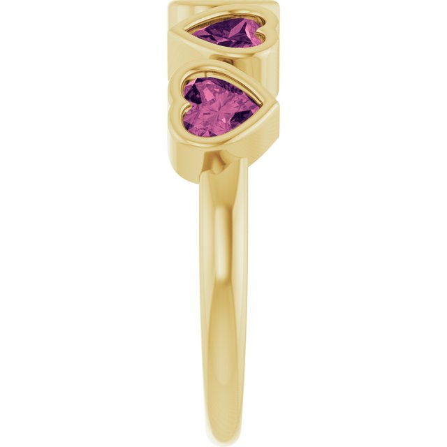 Heart Pink Tourmaline Stackable Ring in Gold and Platinum