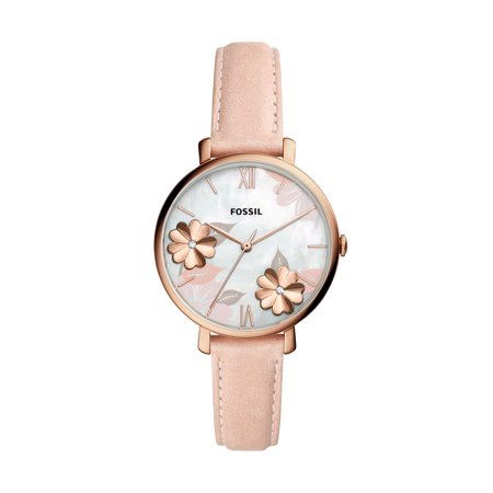 Fossil Jacqueline ES4671 Women’s Rose Gold Watch – White Floral Dial
