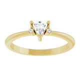 Trillion White Sapphire & Diamond Accented Ring in Yellow Gold