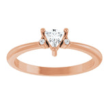 Trillion White Sapphire & Diamond Accented Ring in Rose Gold