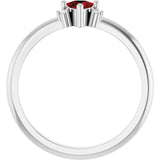Trillion Mozambique Garnet & Diamond Ring in Gold and Platinum