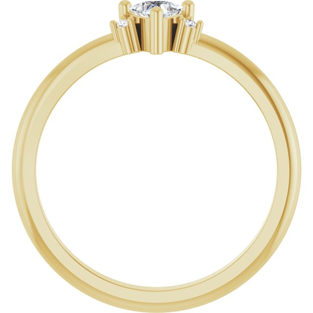 Trillion White Sapphire & Diamond Accented Ring in Yellow Gold