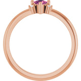 Trillion Pink Tourmaline & Diamond Accented Ring in Rose Gold