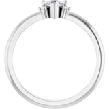 Trillion White Sapphire Accented Ring with Diamond Accents in Platinum