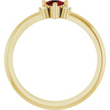 Trillion Mozambique Garnet & Diamond Accented Ring in Yellow Gold