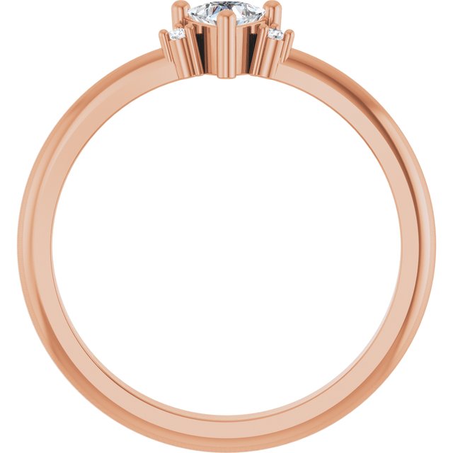 Trillion White Sapphire & Diamond Accented Ring in Rose Gold