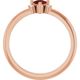 Trillion Mozambique Garnet & Diamond Accented Ring in Rose Gold