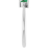 Trillion Lab-Grown Emerald & Diamond Accented Ring in White Gold