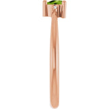 Trillion Peridot Accented Ring with Diamond Accents in Rose Gold