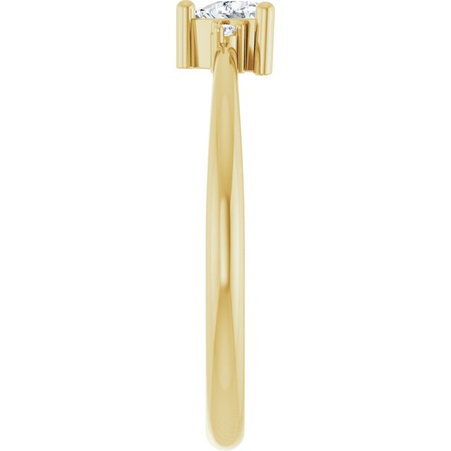Trillion White Sapphire & Diamond Accented Ring in Yellow Gold