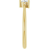 Trillion White Sapphire & Diamond Accented Ring in Yellow Gold
