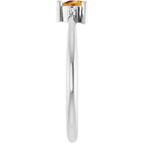 Trillion Citrine & Diamond Accented Ring in Gold and Platinum