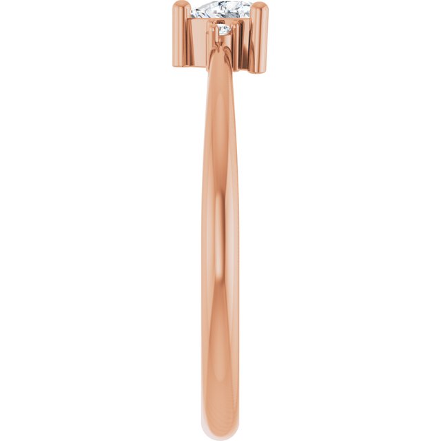 Trillion White Sapphire & Diamond Accented Ring in Rose Gold