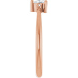 Trillion White Sapphire & Diamond Accented Ring in Rose Gold
