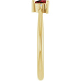 Trillion Mozambique Garnet & Diamond Accented Ring in Yellow Gold
