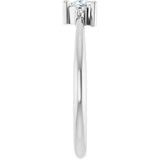 Trillion White Sapphire & Diamond Accented Ring in White Gold