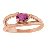 Pear Pink Tourmaline Negative Space Ring in Rose Gold