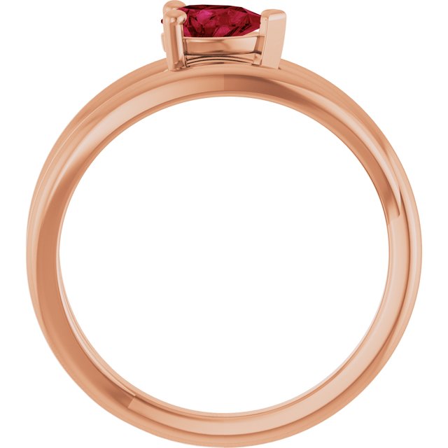 Pear Lab-Grown Ruby Negative Space Ring in Rose Gold