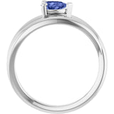 Pear Tanzanite Negative Space Ring in Platinum