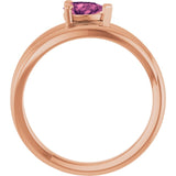 Pear Pink Tourmaline Negative Space Ring in Rose Gold
