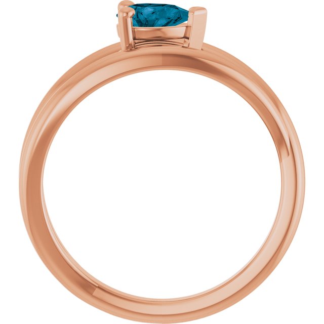 Pear London Blue Topaz Negative Space Ring in Gold