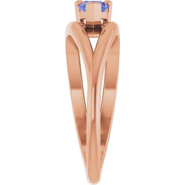 Pear Tanzanite Negative Space Ring in Rose Gold