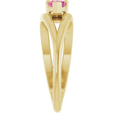 Pear Pink Tourmaline Negative Space Ring in Yellow Gold