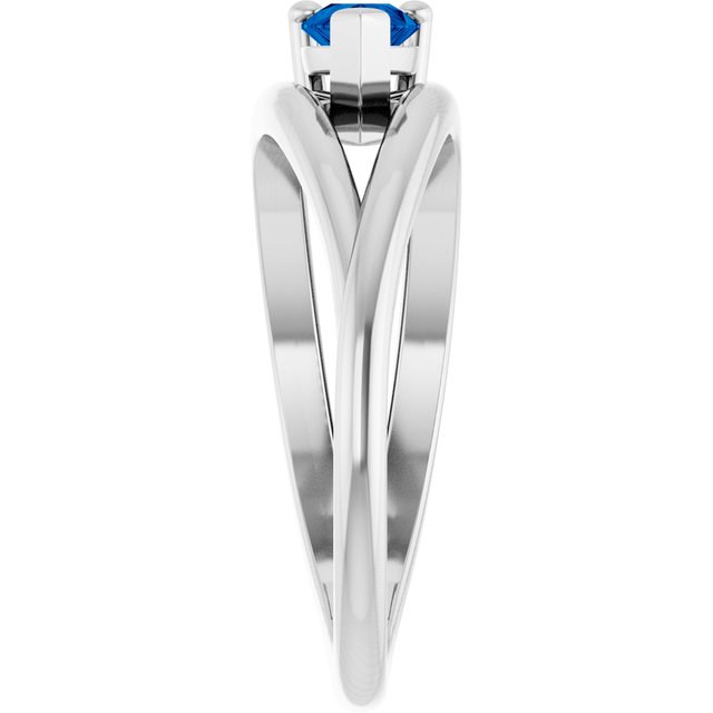 Pear Lab-Grown Blue Sapphire Negative Space Ring in Platinum