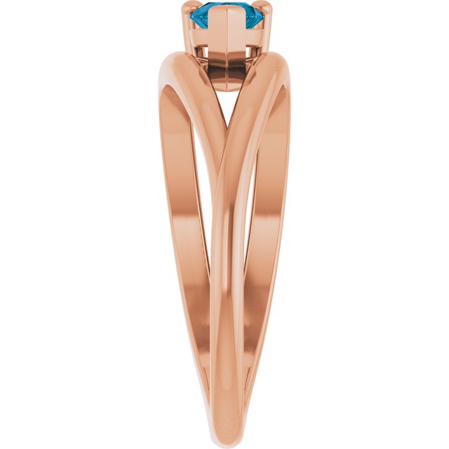 Pear London Blue Topaz Negative Space Ring in Gold