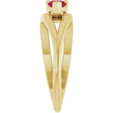 Pear Lab-Grown Ruby Negative Space Ring in Yellow Gold