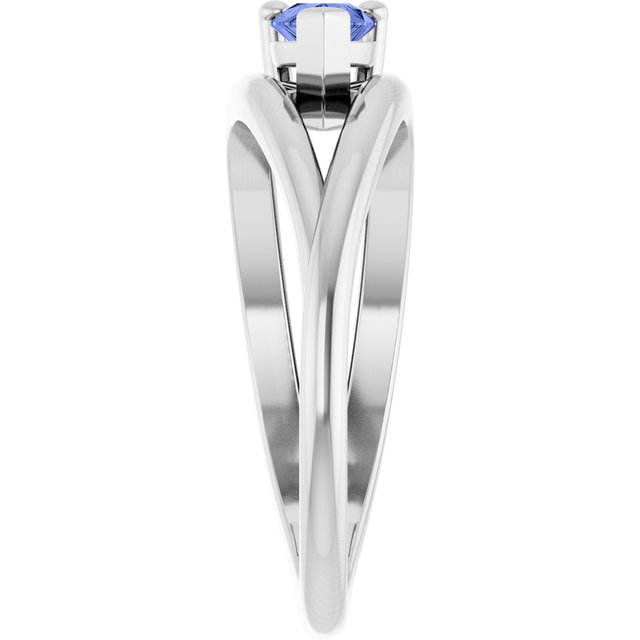 Pear Tanzanite Negative Space Ring in Platinum