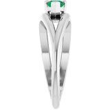 Pear Lab-Grown Emerald Negative Space Ring in White Gold