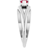Pear Lab-Grown Ruby Negative Space Ring in White Gold