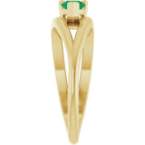 Pear Lab-Grown Emerald Negative Space Ring in Yellow Gold