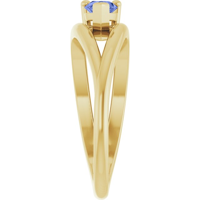 Pear Tanzanite Negative Space Ring in Yellow Gold