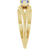 Pear Tanzanite Negative Space Ring in Yellow Gold
