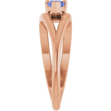 Pear Tanzanite Negative Space Ring in Rose Gold