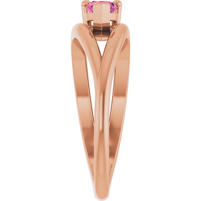 Pear Pink Tourmaline Negative Space Ring in Rose Gold