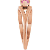 Pear Pink Tourmaline Negative Space Ring in Rose Gold