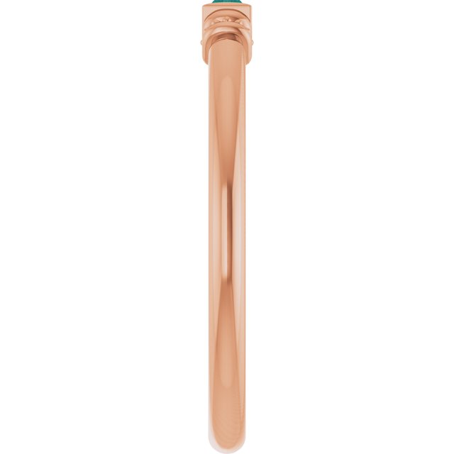 Straight Baguette Lab-Grown Alexandrite Ring in Rose Gold