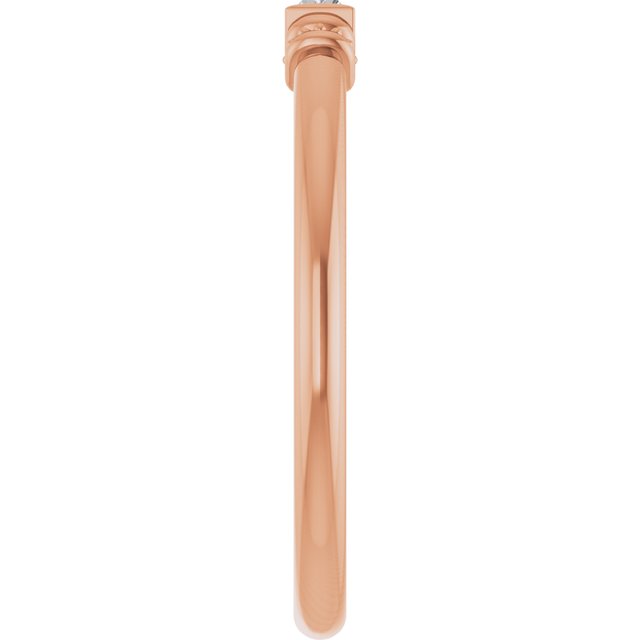 Straight Baguette Lab-Grown Moissanite Stackable Ring in Rose Gold