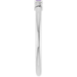 Straight Baguette Lab-Grown Purple Sapphire Stackable Ring